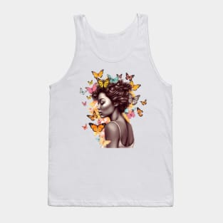 Afro Woman with Butterflies #4 Tank Top